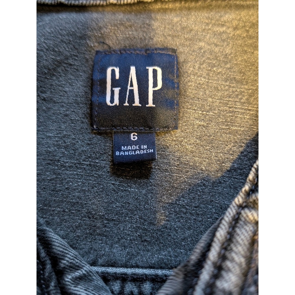 Gap Womens Denim Long Sleeve Tie Waist Jumpsuit Gray Puff Shoulder Size 6 - Picture 8 of 13